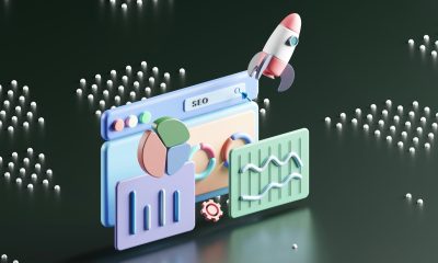 seo site avec graphique et une fusée