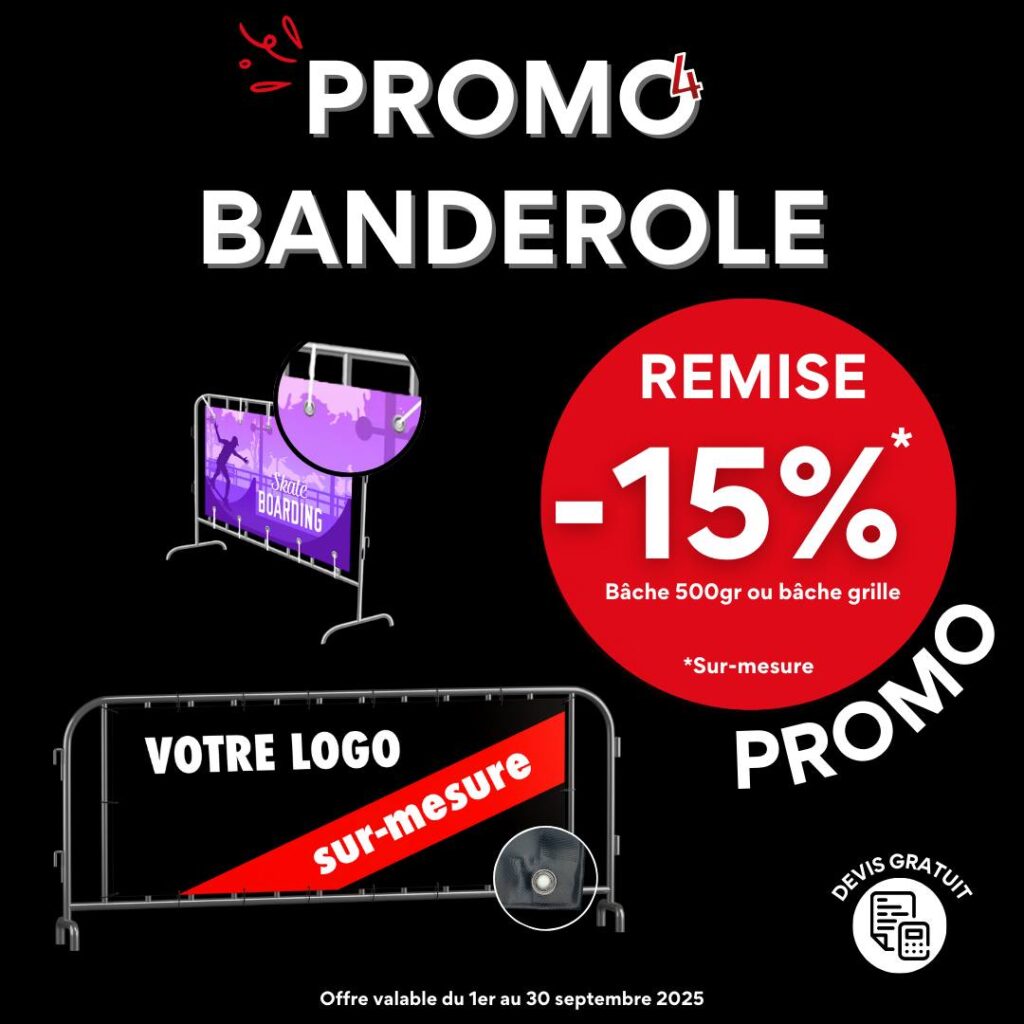 Votre rentrée mérite de se faire remarquer ! ✨
Pour tout le mois de septembre, nous vous offrons 15% de réduction sur nos bâches 500g et nos bâches grille sur mesure.
Idéales pour vos événements 🎪, vos chantiers 🚧, ou simplement pour booster votre visibilité en magasin 🏪, nos bâches sont la solution parfaite pour un impact garanti et une visibilité maximale. 👀
💰 Le devis est 100% offert ! 🤑
N'attendez plus pour transformer votre projet en une réalité éblouissante ! ✨
👉 https://www.opuissance4.com
#promo #rentree #banderole #bache #promotion #communication #evenementiel