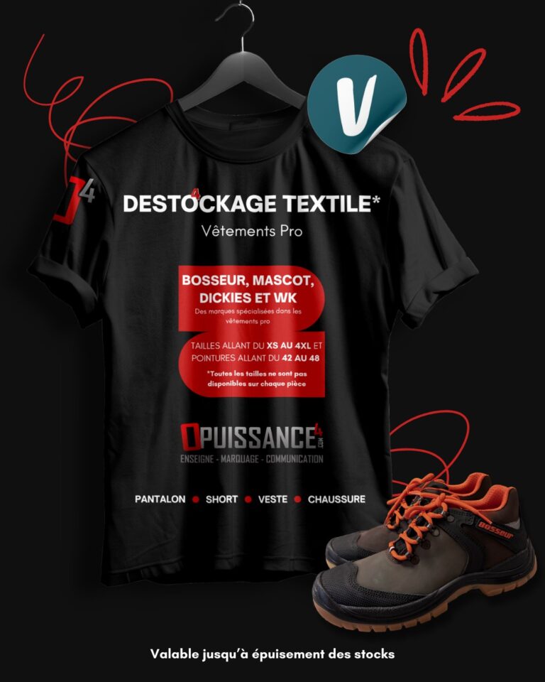 Destockage Vinted
👕 DESTOCKAGE VINTED - VÊTEMENTS PRO

Le printemps arrive accompagné de son grand ménager et pour l’occasion OPuissance4 vous propose un destockage textile. 

Retrouvez une sélection de vêtements professionnels allant du XS au 4XL ainsi que des chaussures de sécurité allant du 42 au 48. 

Toutes les tailles ne sont pas disponibles sur chaque pièce donc premier arrivé, premier servi. 

🌐 https://www.vinted.fr/member/260322808

🎁 Offre valable jusqu’à épuisement des stocks

📩 contact@opuissance4.com

📍57a rue des Romains, Sausheim