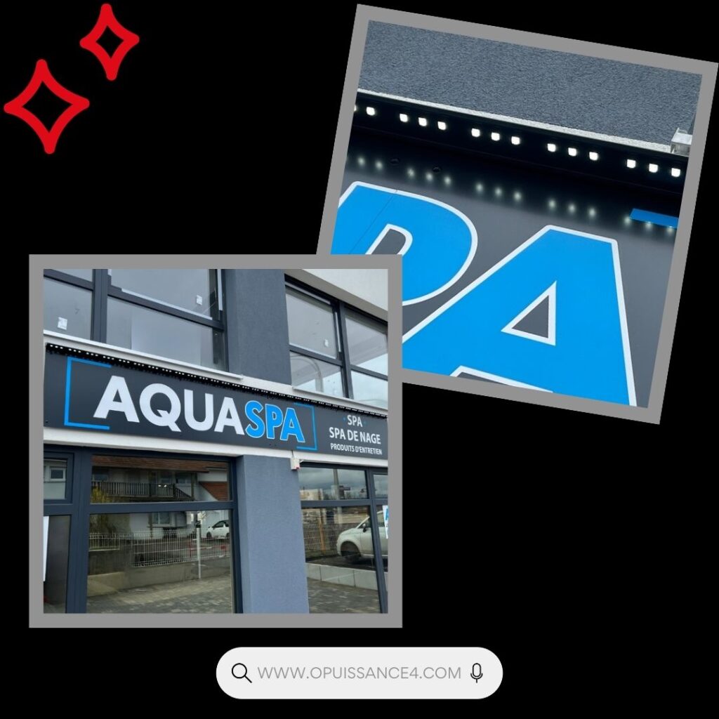 💡✨ Une enseigne lumineuse pour AquaSpa à Sierentz ! 💦🏢
De la création graphique à la fabrication jusqu’à la pose, nous avons accompagné AquaSpa pour l’installation de leur nouvelle enseigne lumineuse dans leur magasin de Sierentz.
🌟 Une visibilité optimale de jour comme de nuit
🎨 Un design moderne et soigné
🔧 Un travail clé en main, de l'idée à l'installation
Merci à AquaSpa pour leur confiance ! 🚀
#EnseigneLumineuse #DeLaConceptionÀLaPose #AquaSpa #Sierentz #VisibilitéMaximale #Opuissance4