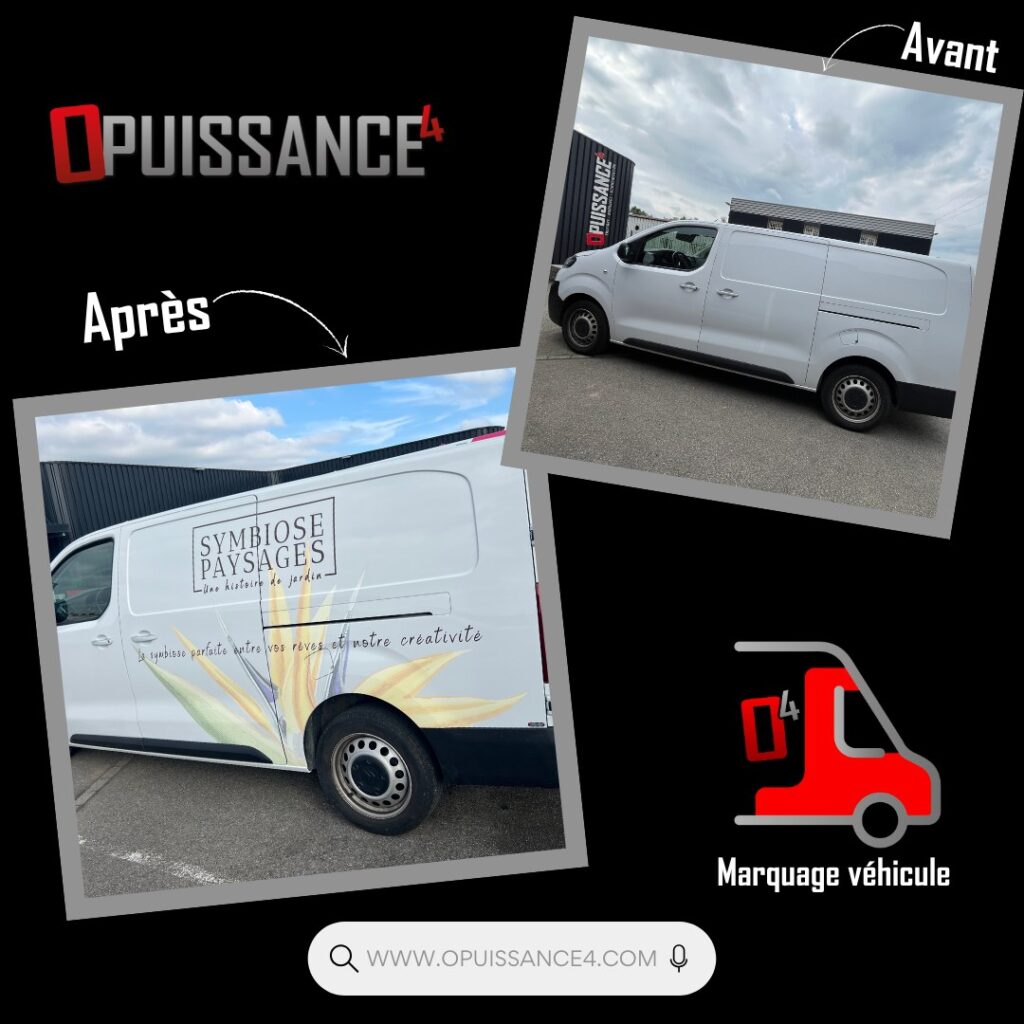 🌿 Symbiose Paysages nous a confié son véhicule… et nous en avons fait une vitrine roulante !

Du design sur-mesure inspiré de leur univers végétal jusqu’à la pose du marquage, nous avons créé un visuel élégant, cohérent et professionnel.

Résultat : une image de marque forte, visible partout où ils interviennent ✅

🚚 Votre véhicule aussi mérite de refléter votre savoir-faire !

👉 Contactez-nous et transformons-le en outil de communication puissant.

📍 OPUISSANCE4 – Entreprise familiale depuis 2006
📩 contact@opuissance4.com
📞 03 89 57 44 23

#SymbiosePaysages #MarquageVéhicule #AvantAprès #ImageDeMarque #CommunicationVisuelle #Covering #Opuissance4