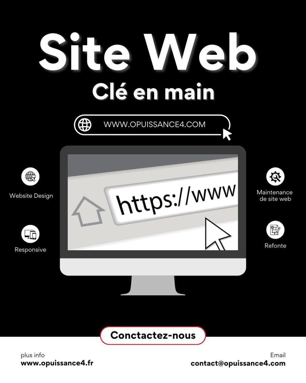💻 Votre site web, clé en main avec O Puissance 4 !

Besoin d’un site moderne, responsive et professionnel ? Nous créons votre site de A à Z : design, développement, mise en ligne et maintenance.

Que ce soit pour présenter votre activité ou booster votre visibilité, on s’occupe de tout.

📩 Contactez-nous et lançons votre projet !

📍 OPUISSANCE4 – Entreprise familiale depuis 2006
📩 contact@opuissance4.com
📞 03 89 57 44 23

#siteinternet #webdesign #opuissance4 #alsace #créationsiteweb #entreprise #communicationvisuelle