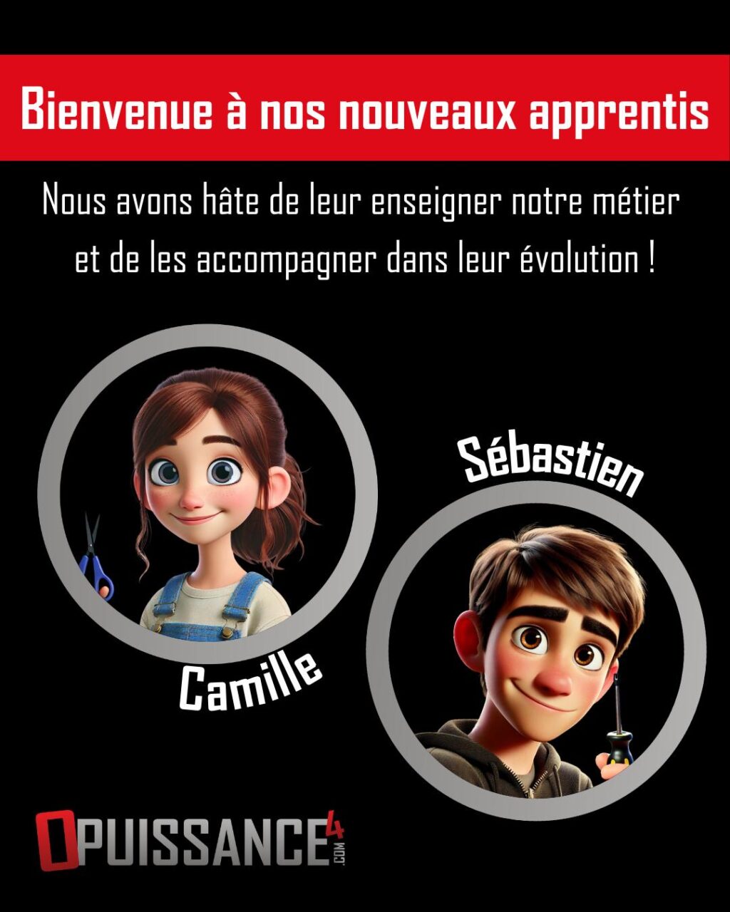 Bienvenue à nos deux nouveaux apprentis ! 🌿

Nous avons le plaisir d’accueillir Camille et Sébastien, qui rejoignent notre équipe pour leur apprentissage.

Ils seront à l’atelier où ils participeront à la réalisation de vos projets : marquage de véhicules, enseignes, textiles et bien d'autre encore...

Nous avons hâte de leur transmettre notre savoir-faire, de les voir progresser et évoluer à nos côtés !