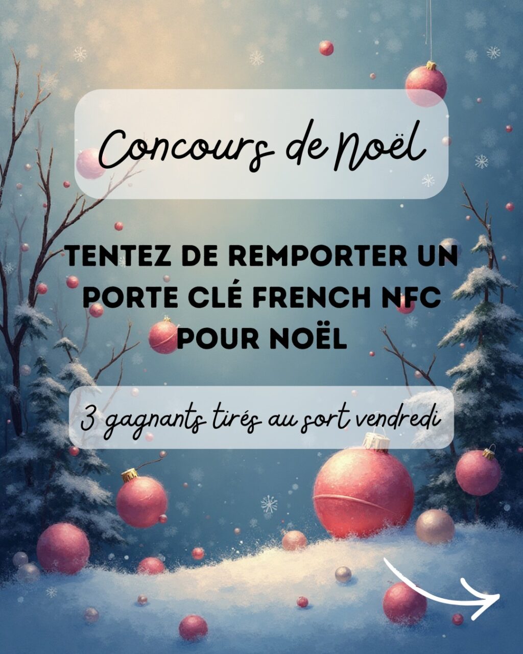CONCOURS DE NOËL – O PUISSANCE 4 ✨🎄

Pour vous remercier de votre confiance tout au long de l’année,
nous lançons un concours spécial clients 🎁

🎉 À gagner : 1 porte-clé NFC
👉 3 gagnants seront tirés au sort !

Pour participer :
❤️ Likez ce post
📸 Envoyez-nous en message privé une photo d’un produit réalisé chez nous :
• enseigne
• vitrine
• marquage véhicule
• flyers, cartes de visite…
📲 Partagez ce post en story

📅 Tirage au sort : vendredi 19 décembre
📢 Résultats annoncés en story

Merci pour votre fidélité ❤️